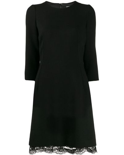 Dolce & Gabbana Mini Dress With Lace Insert - Black