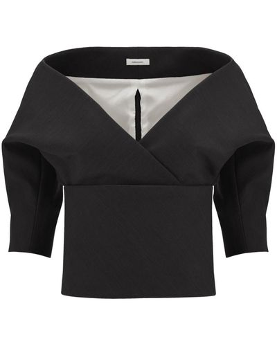 Ferragamo Short-sleeve Knitted Top - Black
