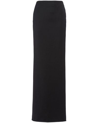 Prada Virgin-wool Satin Maxi Skirt - Black