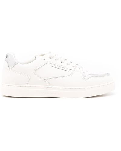 Emporio Armani Contrast-trim Low-top Sneakers - White