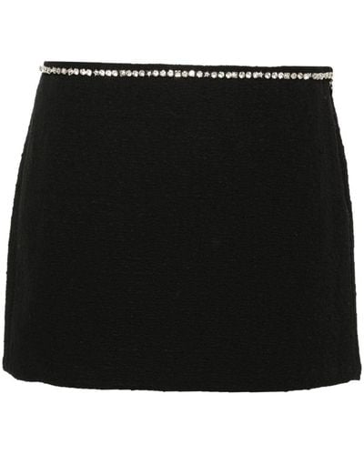 N°21 Crystal-embellished Bouclé Mini Skirt - Black