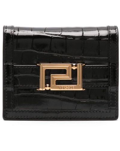 Versace Greca Goddess Leather Wallet - Black