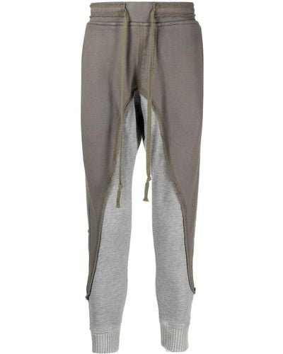 Greg Lauren Patchwork Drawstring Trousers - Grey