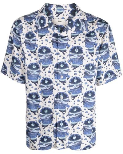 GmbH Camisa con motivo gráfico y manga corta - Azul