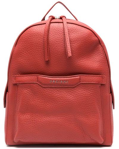 Orciani Posh Leather Backpack - Red