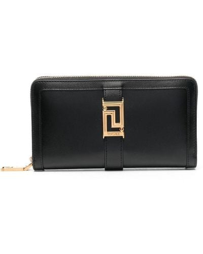 Versace Greca-buckle Zip Wallet - Black