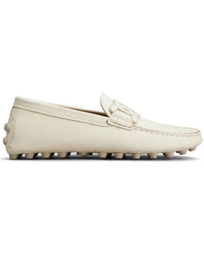 Tod's Gommino Loafer mit Kettenmotiv - Weiß