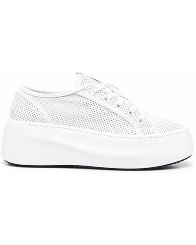 Vic Matié Embossed-logo Leather Trainers - White