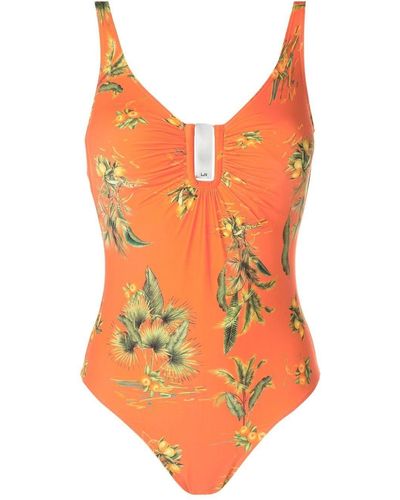 Lygia & Nanny Mirassol Floral-print Swimsuit - Orange