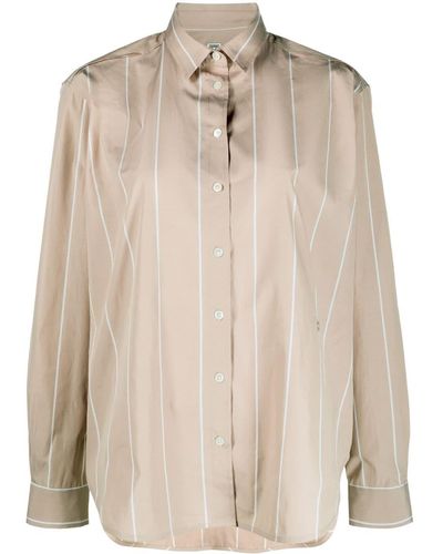 Totême Striped Cotton Shirt - Pink