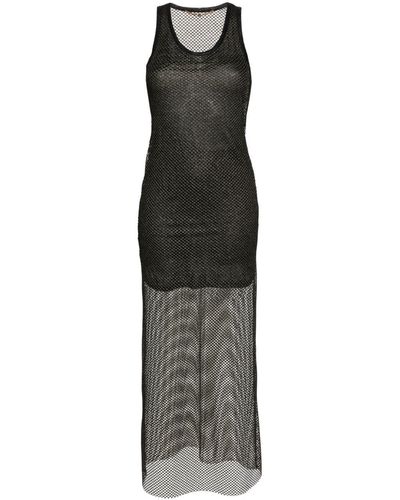 Palm Angels Maxi-jurk Met Mesh - Zwart