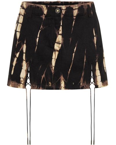 Dion Lee Lace Up-detail Denim Miniskirt - Black