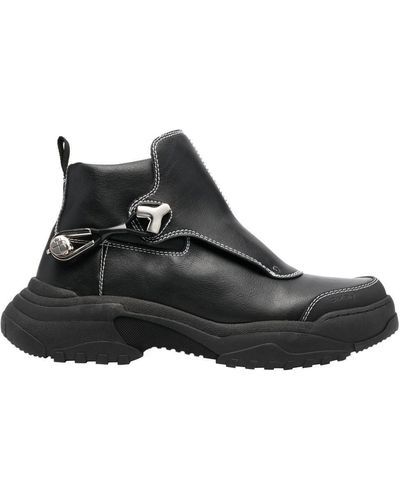 GmbH Paneled Leather Boots - Black