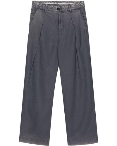WOOD WOOD Fraser Mid-rise Wide-leg Trousers - Blue