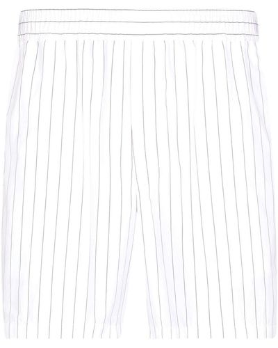 Dolce & Gabbana Striped Poplin Bermuda Shorts - White