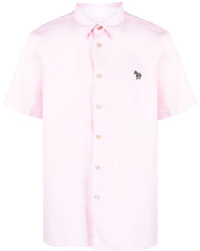 PS by Paul Smith Zebra-patch Cotton Shirt - Pink