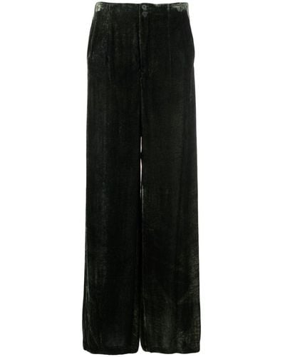 Gentry Portofino Velvet-effect Wide-leg Pants - Black