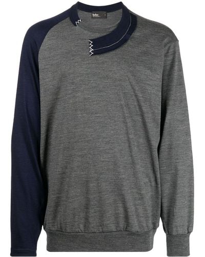 Kolor Asymmetric Wool Long-sleeve T-shirt - Gray