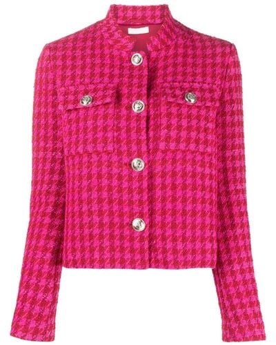 Liu Jo Houndstooth-pattern Jacket - Pink