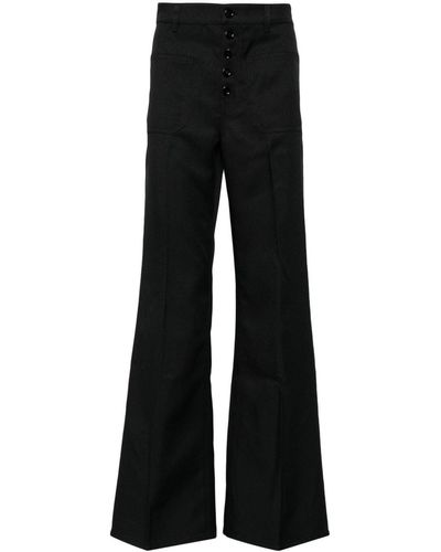 Courreges Wide-leg Twill Trousers - Black