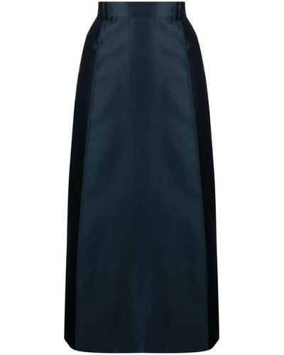 Kiton High-waist A-line Midi Skirt - Blue