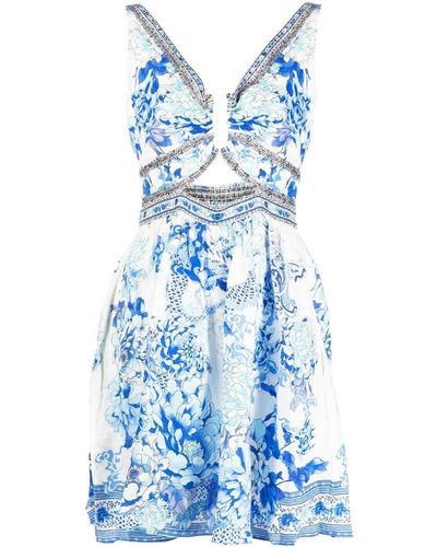 Camilla Mini-jurk Met Uitgesneden Detail - Blauw