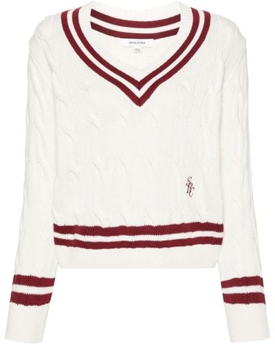 Sporty & Rich Src Cable-knit Sweater - Natural