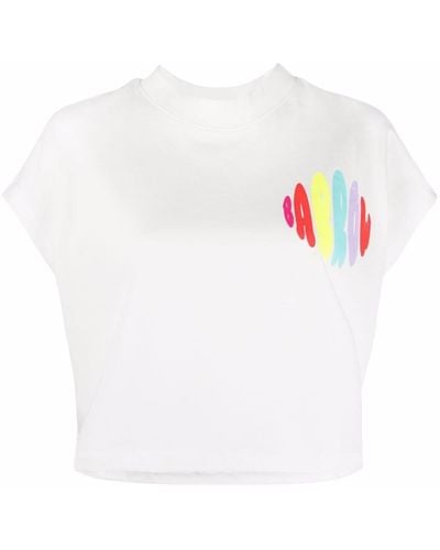 Barrow T-shirt en coton à logo imprimé - Blanc