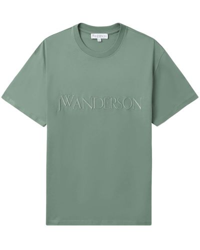 JW Anderson T-Shirt mit Logo-Stickerei - Grün
