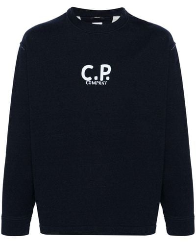 C.P. Company Sweater Met Logoprint - Blauw