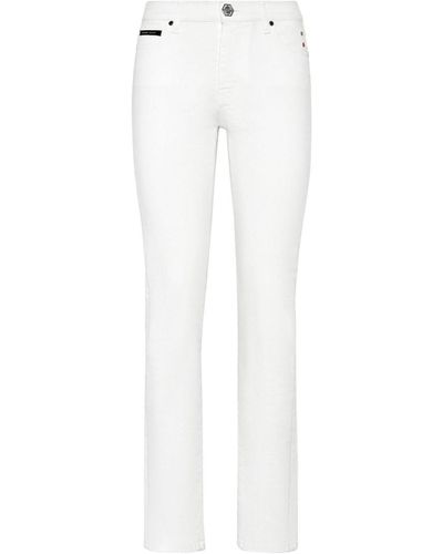 Philipp Plein Logo-appliquéd Skinny Jeans - White