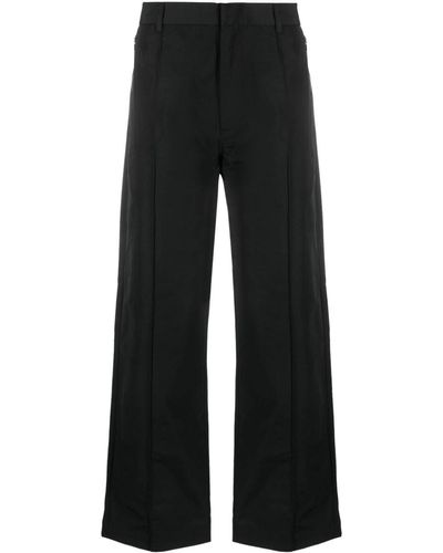 Emporio Armani Straight Wide-leg Chino Pants - Black