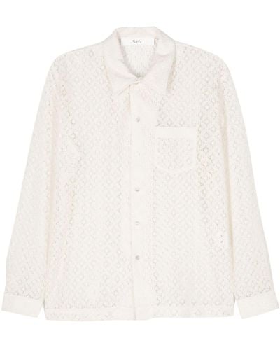 Séfr Jagou Chantilly-lace Shirt - White