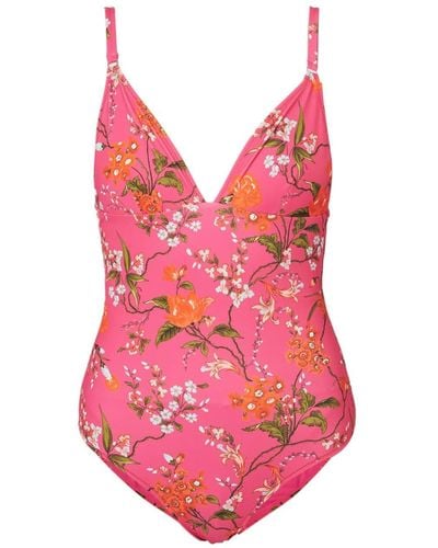 Erdem Floral-print Swimsuit - Pink