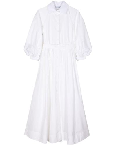 Dice Kayek Full-skirt cotton dress - Blanc