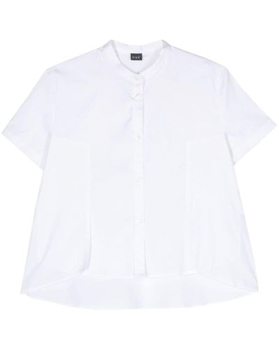 Fay Layered-detail Poplin Shirt - White