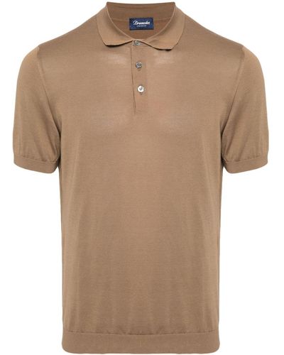 Drumohr Knitted Polo Shirt - Brown