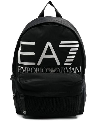 EA7 Logo-print Backpack - Black