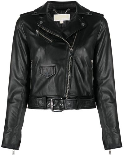 MICHAEL Michael Kors Veste de moto à coupe crop - Noir