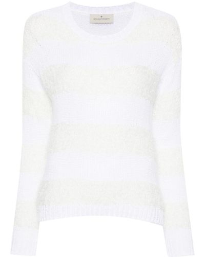 Bruno Manetti Threaded Open-knit Sweater - White