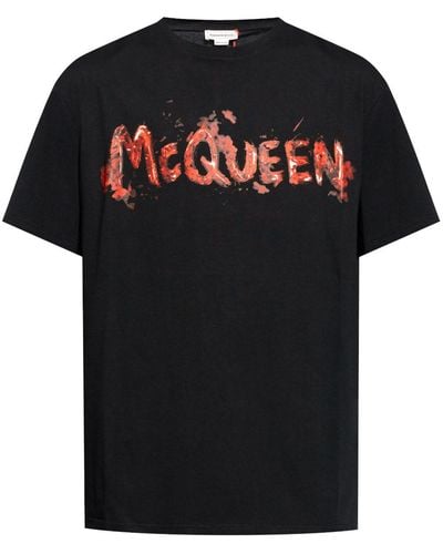 Alexander McQueen Logo-print Cotton T-shirt - Black