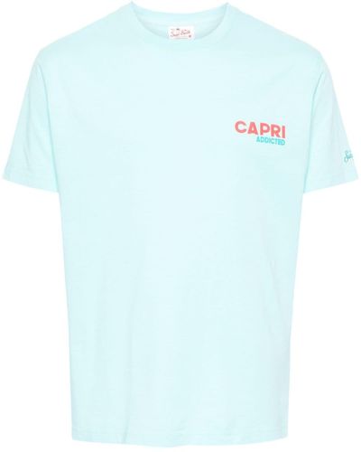Mc2 Saint Barth Capri Addicted Cotton T-shirt - Blue