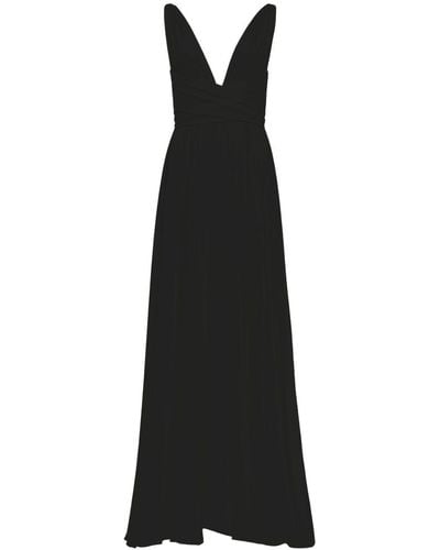 Azeeza Cirrus V-neck Silk Gown - Black