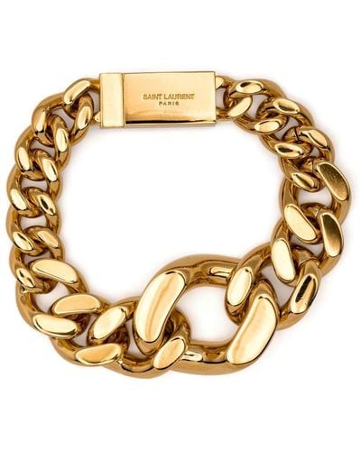 Saint Laurent Curb-chain Bracelet - Metallic