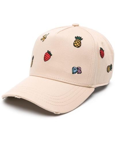 DSquared² Embroidered Cotton Baseball Cap - Natural