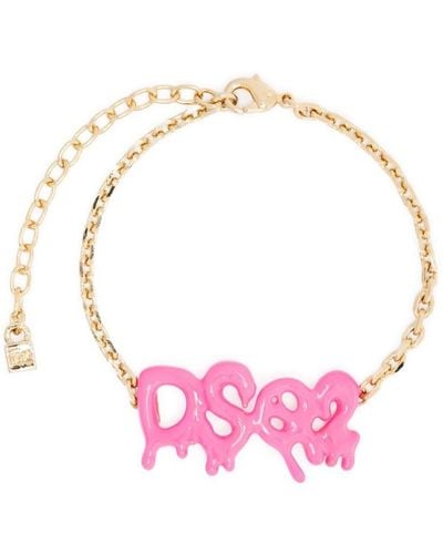 DSquared² Armband mit Logo-Schild - Pink