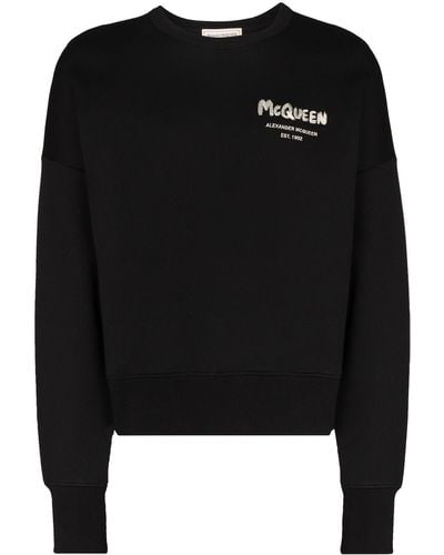 Alexander McQueen Graffiti-print Sweatshirt - Black