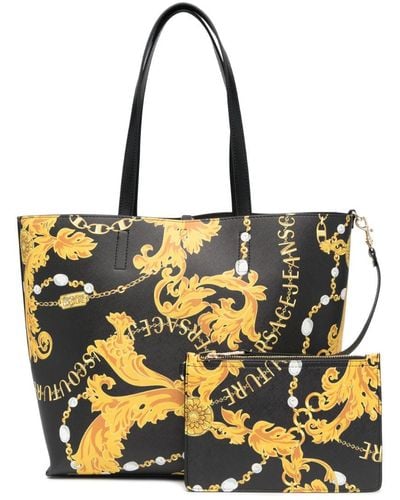 Versace 'chain Couture' Tote Bag - Yellow