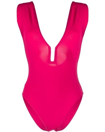Eres Une V-neck Swimsuit - Pink
