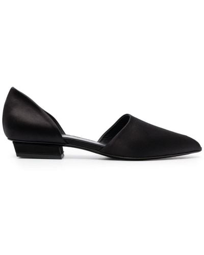 Totême Peep-toe Satin Ballerina Shoes - Black